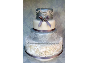 Silver and White 4-tier